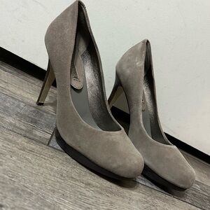 Banana Republic grey Taupe Suede High Heel pump shoes